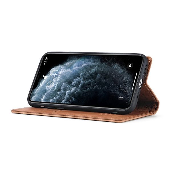 LC.IMEEKE iPhone 11 Plånboksfodral i Konstläder - Brun