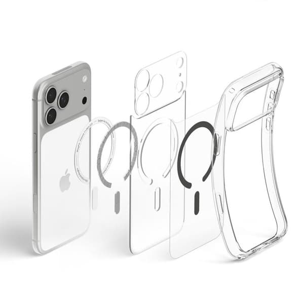 Spigen Mobilskal För iPhone 18 Pro/17 Pro Magsafe Ultra Hybrid - Clear/Grå