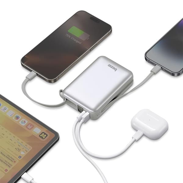 Bazic Fusion 4in1 PowerBank 20000mAh USB-C/Lightning - Grå Grå