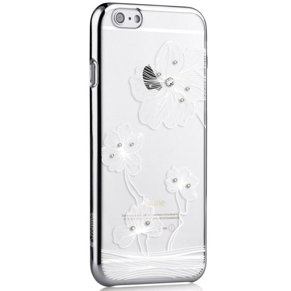 Comma BaksideSkal till Apple iPhone 6(S) Plus - Silver Blommor Silver