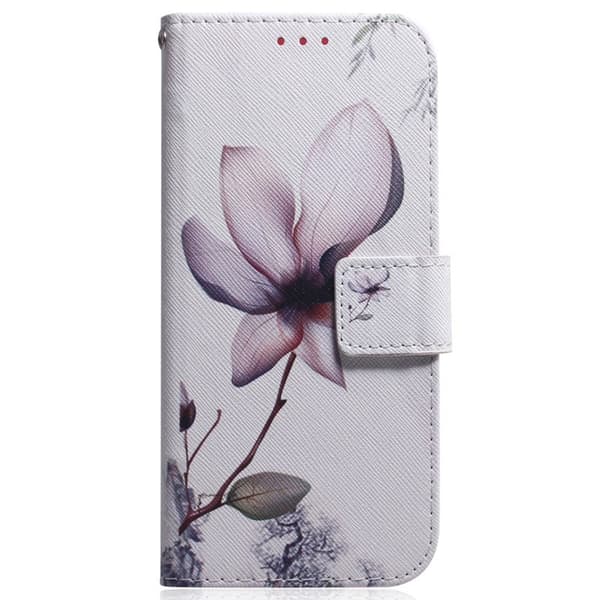 Plånboksfodral för Samsung Galaxy S26 Plus Mönstertryck Konstläder - Rosa Blomma