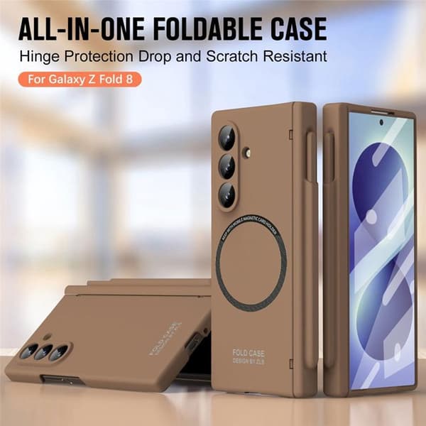 Mobilskal För Galaxy Z Fold 8 MagSafe med Stylus - Beige
