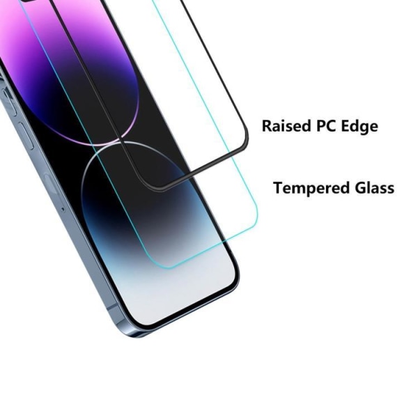 [2-PACK] iPhone 14 Pro Skærmbeskytter i hærdet glas - Sort