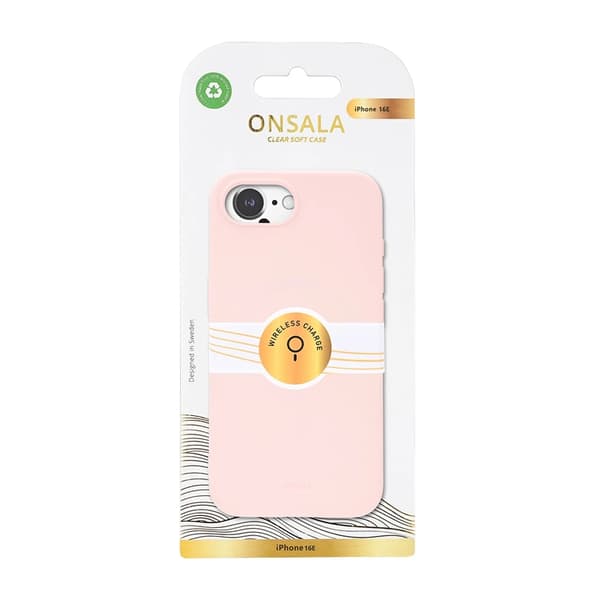 Onsala Telefontaske til iPhone 16e Silikone Genanvendt - Lyserød Rosa