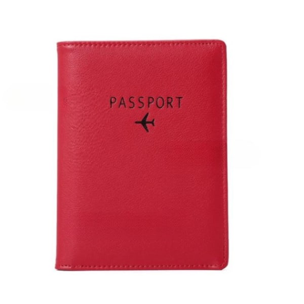 Passhållare Plånbok RFID Korthållare PU-läder - Röd