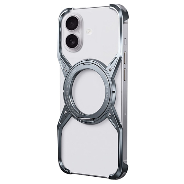 Mobilskal till iPhone 16 Bumper Frameless Kickstand - Grå Grå