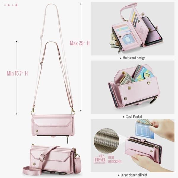 CASEME Plånboksfodral Konstläder för Samsung Galaxy A17 5G/4G - Rosa