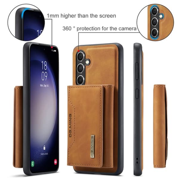 DG.MING Konstläder Plånboksfodral för Samsung Galaxy A16 5G - Brun