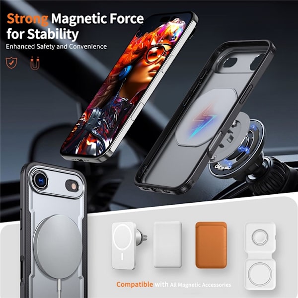 Mobilskal till iPhone Air MagSafe TPU+PC Kickstand - Grå Grå