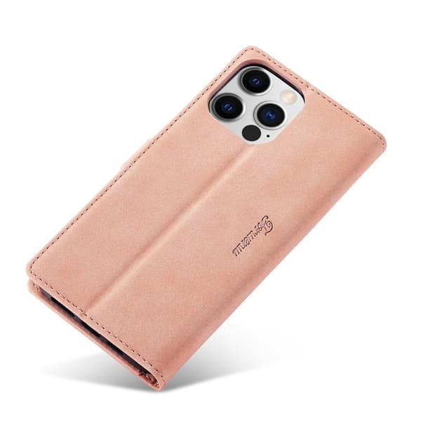 FORWENW iPhone 15 Pro Plånboksfodral Konstläder - Full Skydd - Roséguld