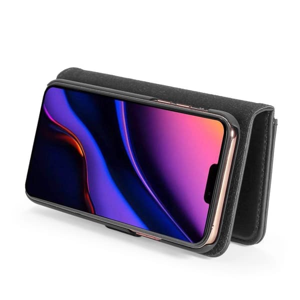 DG.MING iPhone 11 Pro Plånboksfodral 2-i-1 Äkta läder Svart