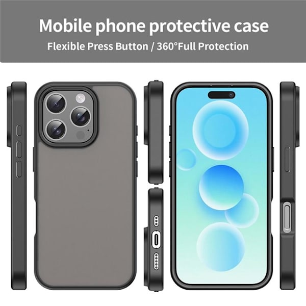 Mobilskal till iPhone 16 Pro Max Skin Touch Matte Svart