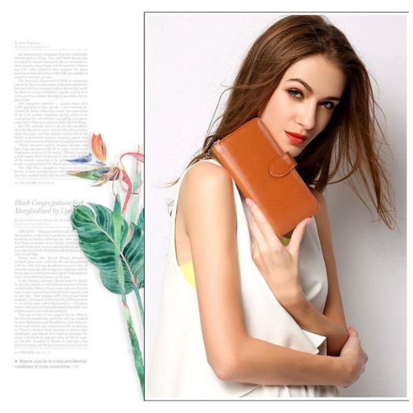 Zipper Clutch Multipurpose Plånbok - Brun Brun