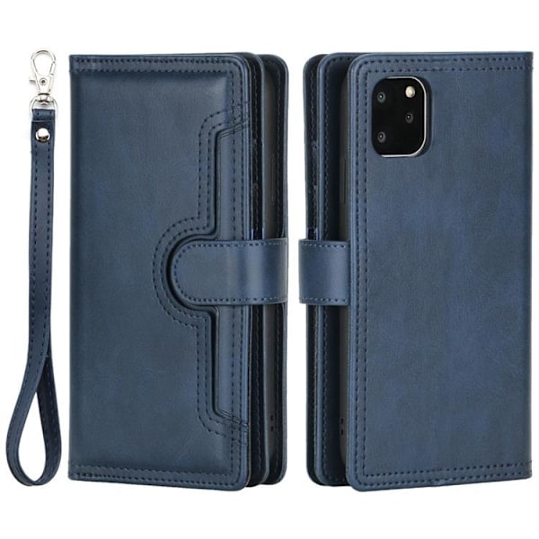 iPhone 14 Pro Max Plånboksfodral Äkta Läder Flip - Blå
