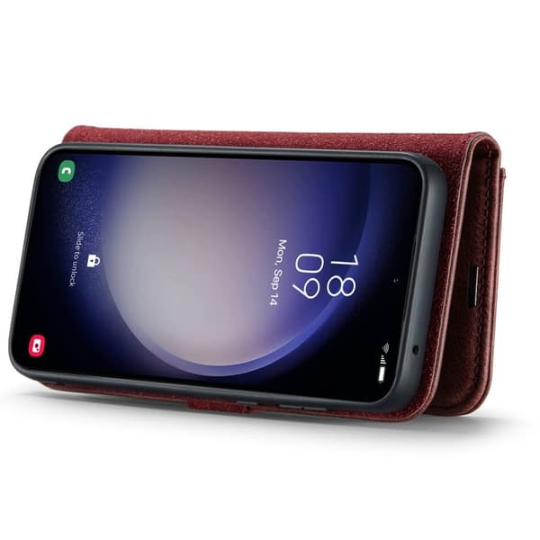 DG.MING Samsung Galaxy A16 5G/4G Plånboksfodral Äkta läder Röd