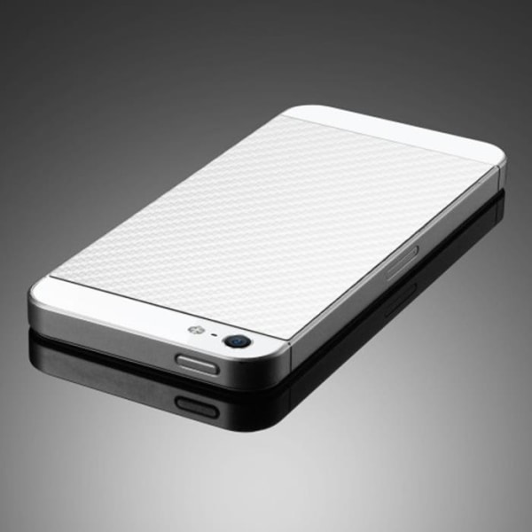 Spigen Skin Guard Carbon Skin till Apple iPhone 5/5S/SE (Vit) + Skärmskydd White