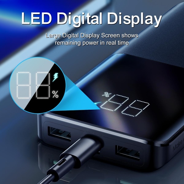 SiGN Super Charge LED Powerbank 10.000mAh, 22.5W - Svart