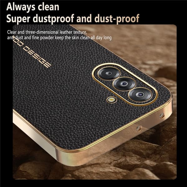 Mobilskal till Galaxy A17 Litchi Texture Anti Scratch Svart
