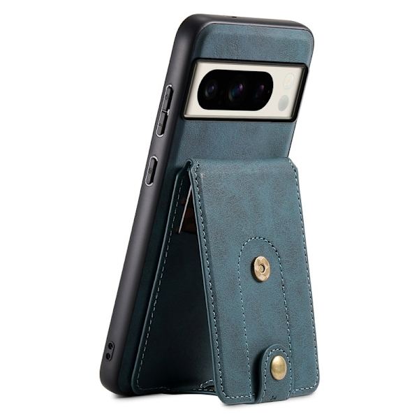 DENIOR D14 Google Pixel 8 Pro Magnetfodral Kortväska PC+TPU Blå