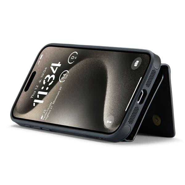 DG.MING M6 Series Mobilskal till iPhone 15 Pro Magnetiskt Plånboksfodral Svart