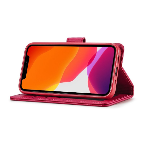LC.IMEEKE iPhone 12 Pro Max Plånboksfodral i Konstläder - Röd