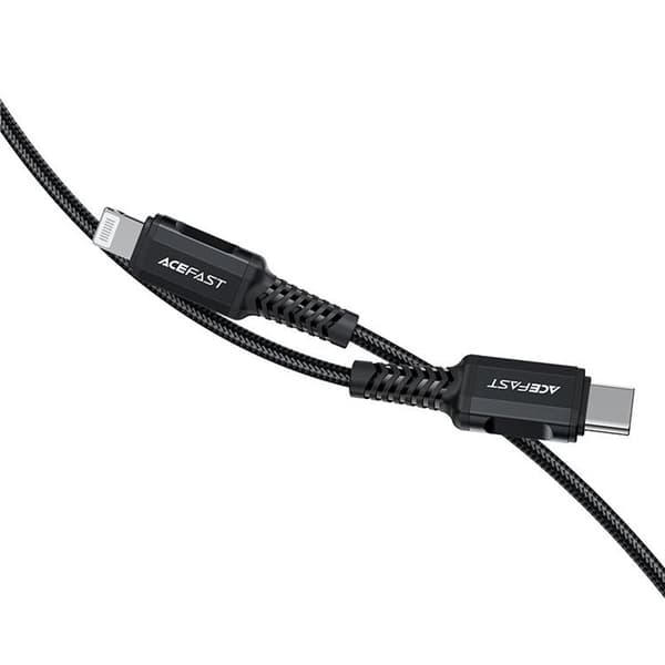 Acefast MFI USB USB-C till Lightning kabel 30W 1.8m - Svart Svart