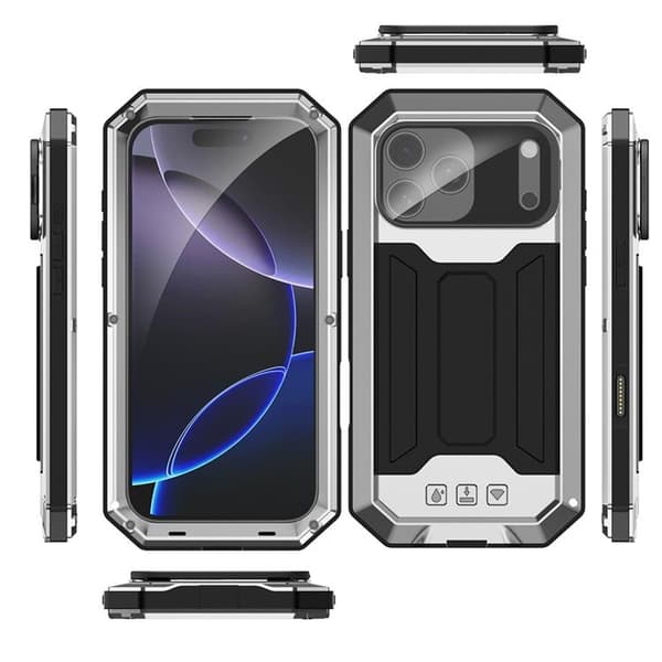 R-JUST Mobilskal till iPhone 17 Pro Max Med Härdad Glas - Silver Silver