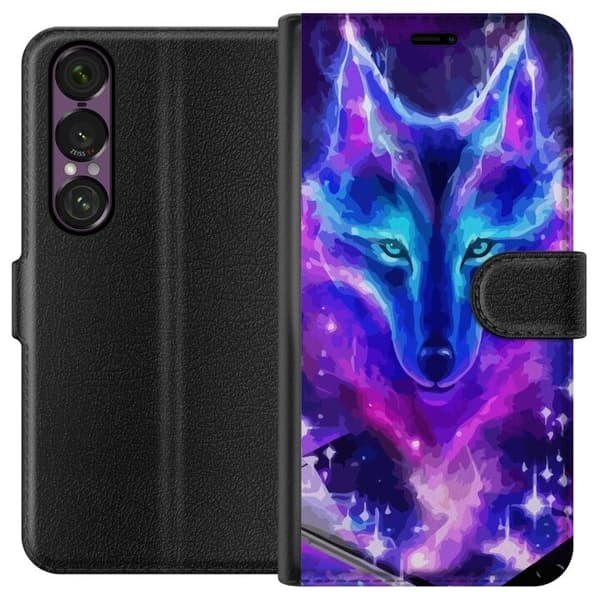 Plånboksfodral till Sony Xperia 1 VII med Neon Varg