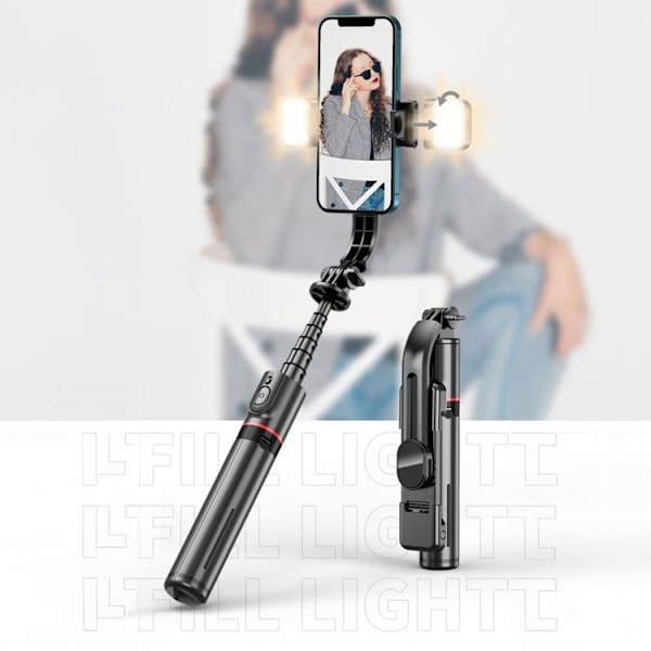 Tech-Protect Bluetooth Selfie Stick Tripod Med LED Light L05S - Svart
