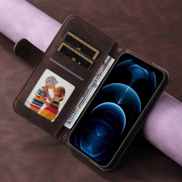 Plånboksfodral för Samsung Galaxy S26 Plus Konstläder Ställ - Brun