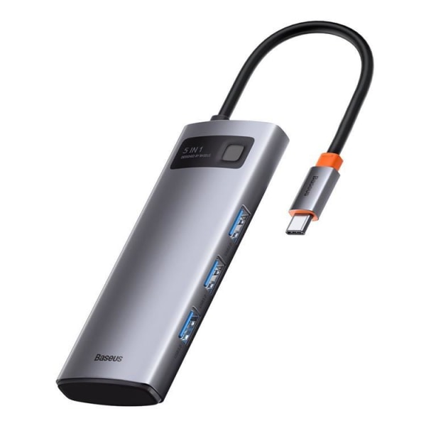 Baseus 5in1 Multifunktionell HUB USB-C 100 W - Grå