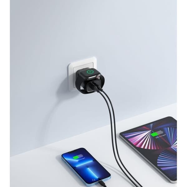 Verger Vægoplader Adaptere USB-A-USB-C - Hvid Grå