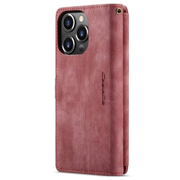 CASEME iPhone 14 Pro Plånboksfodral C30 Zipper - Röd
