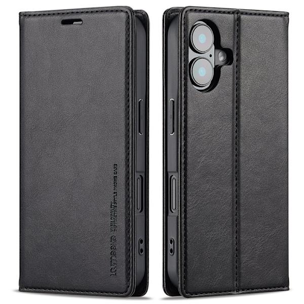 LC.IMEEKE iPhone 16 Plus Plånboksfodral Konstläder - Svart