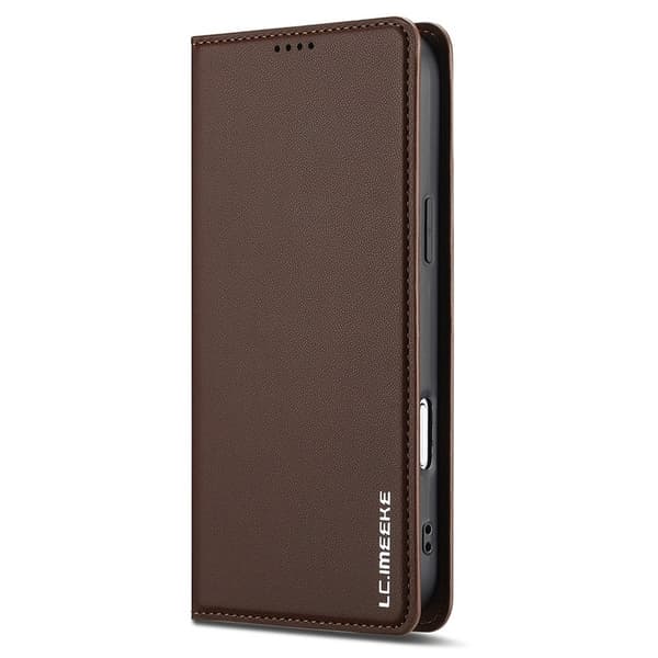 LC.IMEEKE L1 Series iPhone 17 Pro Plånboksfodral Konstläder - Brun Brun