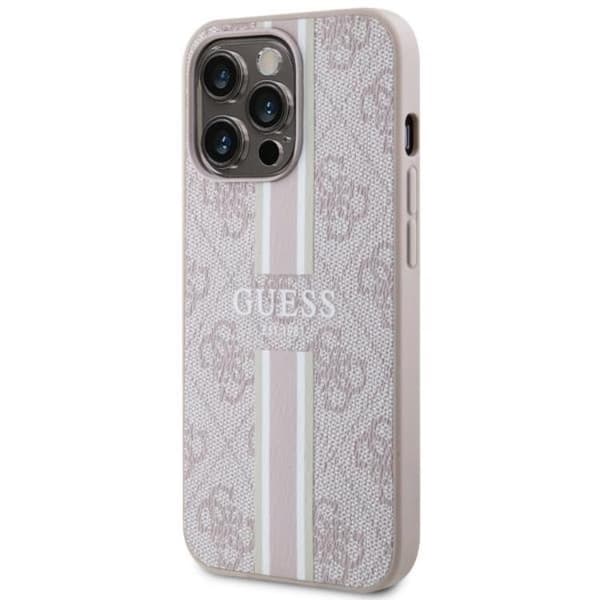 Guess iPhone 13 Pro/13 Mobilskal MagSafe 4G Printed Stripes - Pinkki Rosa