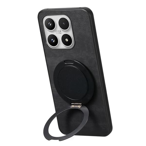 Mobilskal för Xiaomi 17 Retro Läder Rotating Kickstand Svart