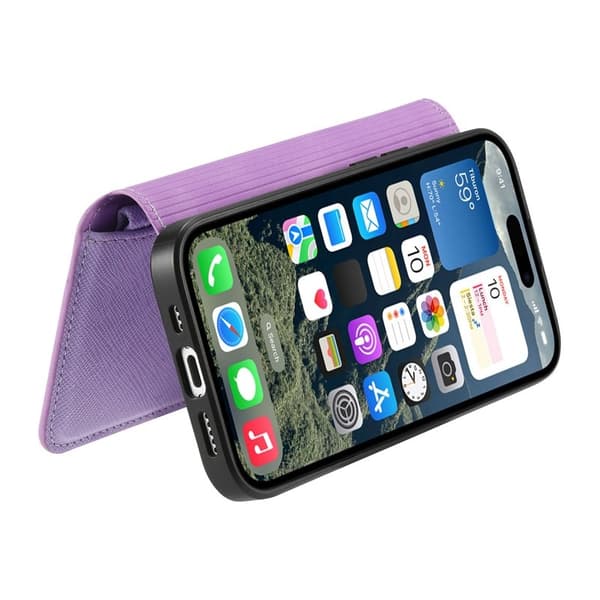 CASENEO iPhone 16 Plus Plånboksfodral Konstläder - Lila