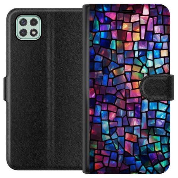 Lompakkokotelo Samsung Galaxy A22 5G:lle Disco-kuviolla