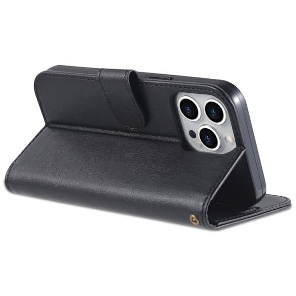 AZNS iPhone 16 Pro Max Plånboksfodral i Konstläder - Svart