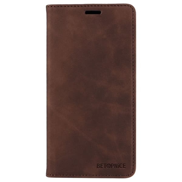 BETOPNICE 003 iPhone 15 Pro Max Plånboksfodral TPU + Konstläder - Brun