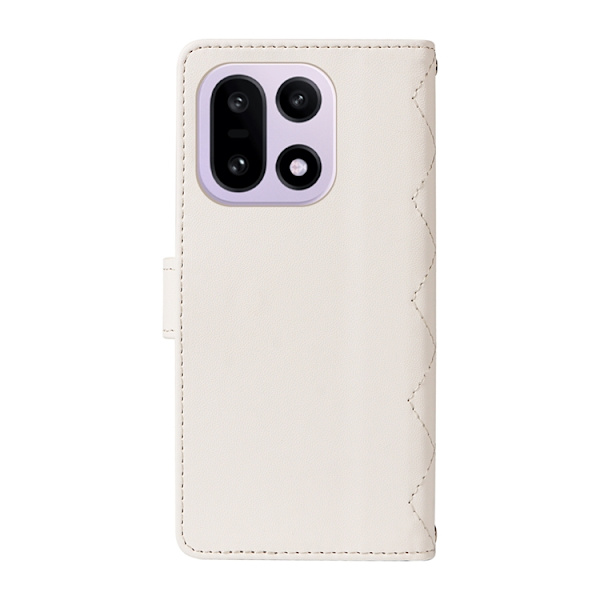 OnePlus 15 5G Plånboksfodral Rhombus Konstläder Vit