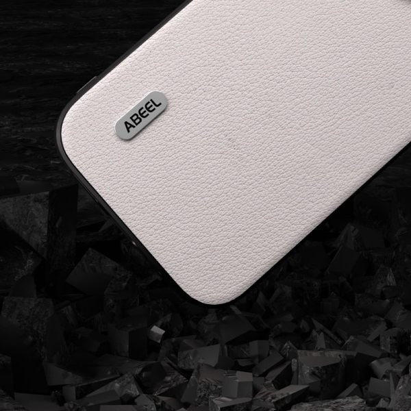 ABEEL Mobilskal till iPhone 15 Pro Max Shockproof Äkta Läder Grå