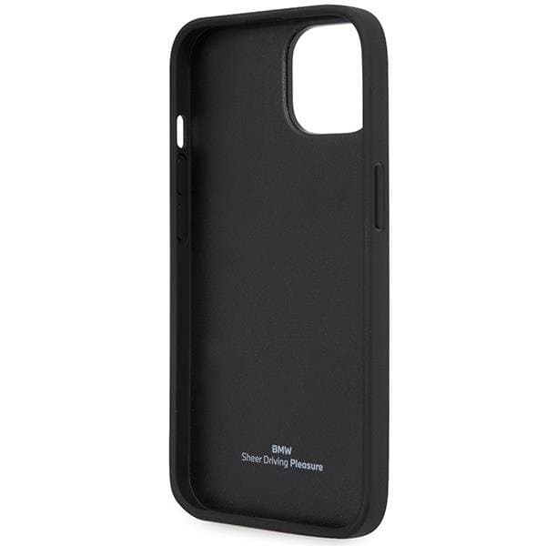 BMW iPhone 14 Mobilskal Læder Quilted - Sort Black