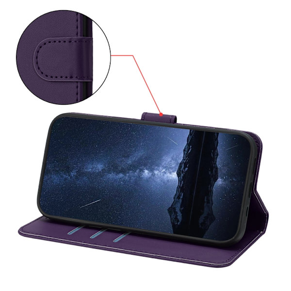 iPhone 17 Plånboksfodral Anti Drop - Lila Lila