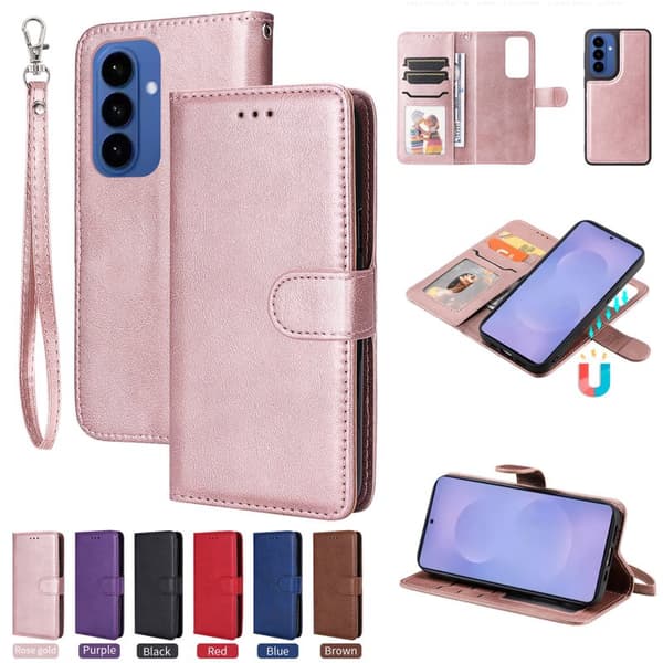 Plånboksfodral för Samsung Galaxy S26 Plus Magnetiskt Konstläder - Roséguld