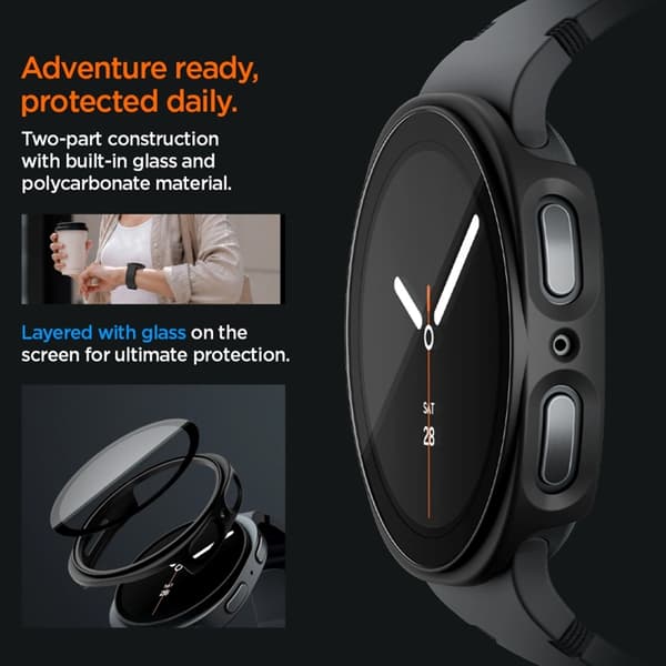 Spigen Galaxy Watch 8/9 (44mm) Skal Thin Fit 360 - Svart