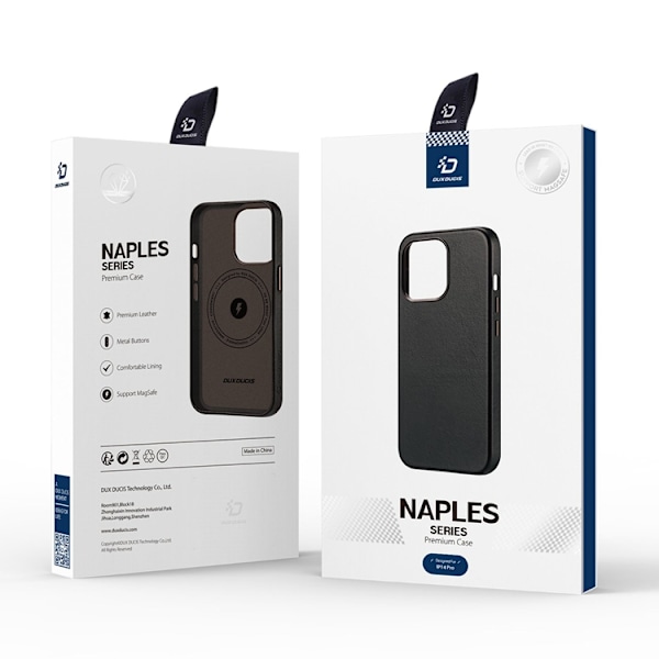 Dux Ducis iPhone 14 Pro Skal MagSafe Naples Läder - Mörkbrun