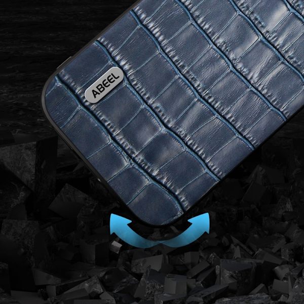 ABEEL iPhone 14 Plus Plånboksfodral Anti-drop Äkta Läder Blå