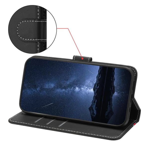 Plånboksfodral för Samsung Galaxy S26 Plus Magnetiskt Konstläder - Svart